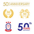50 years anniversary icon set. Vector illustration